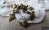 Accessories - 50 Pcs Of Antique Bronze Heart Charms Connector 10mm A2810