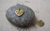 Accessories - 50 Pcs Of Antique Bronze Heart Charms Double Sided 10x11mm A4956