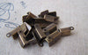 Accessories - 50 Pcs Of Antique Bronze Large Fold Over Crimp Head Clasps 4x11mm A2112