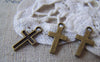 Accessories - 50 Pcs Of Antique Bronze Lovely Cross Charms 7x11mm A4163