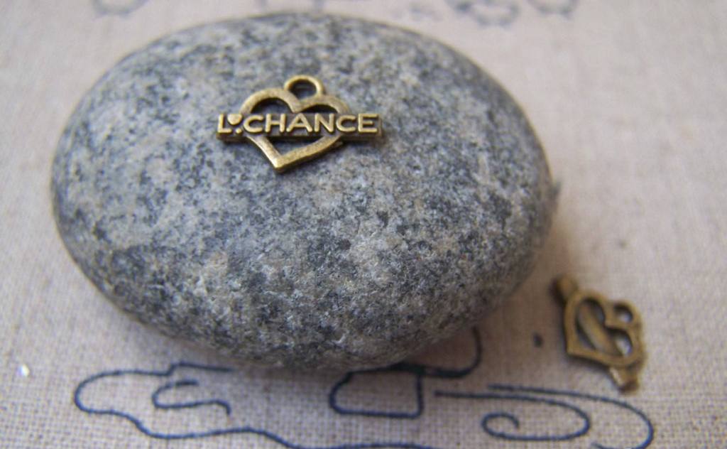 Accessories - 50 Pcs Of Antique Bronze Lovely Heart Charms 8x12mm A2290