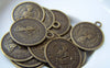 Accessories - 50 Pcs Of Antique Bronze Queen Elizabeth Second Coin Charms 19mm A5754