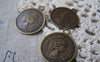 Accessories - 50 Pcs Of Antique Bronze Queen Elizabeth Second Coin Charms 19mm A5754