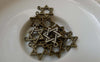 Accessories - 50 Pcs Of Antique Bronze Six Point Star Charms 12mm A6229