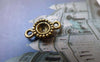Accessories - 50 Pcs Of Antique Gold Flower Round Connector Charms 8x14mm A6489