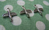 Accessories - 50 Pcs Of Antique Silver 3D Airplane Charms 14x15mm A4722