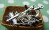 Accessories - 50 Pcs Of Antique Silver 3D Airplane Charms 14x15mm A4722