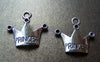Accessories - 50 Pcs Of Antique Silver Crown Charms 17x17mm A764