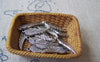Accessories - 50 Pcs Of Antique Silver Feather Wing Charms 5x16mm A4530