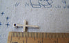 Accessories - 50 Pcs Of Antique Silver Flat Back Cross Charms 9x19mm A902