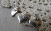 Accessories - 50 Pcs Of Antique Silver Heart Charms 10x11mm A7253
