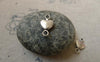 Accessories - 50 Pcs Of Antique Silver Heart Charms Connector 8x15mm A6262
