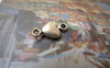 Accessories - 50 Pcs Of Antique Silver Heart Charms Connector 8x15mm A6262