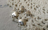 Accessories - 50 Pcs Of Antique Silver Heart Charms Connector 8x15mm A6262