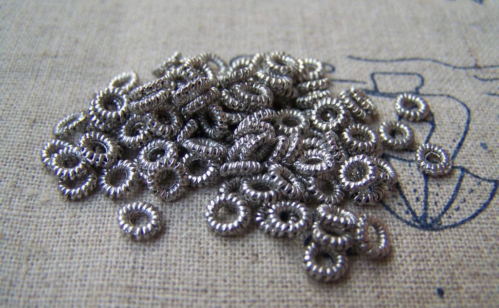 Accessories - 50 Pcs Of Antique Silver Lovely Twisted Coiled Ring 5mm A1103