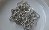 Accessories - 50 Pcs Of Antique Silver Open End Heart Charms 14x16mm A7694