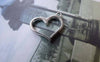 Accessories - 50 Pcs Of Antique Silver Open End Heart Charms 14x16mm A7694