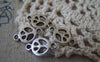 Accessories - 50 Pcs Of Antique Silver Peace Symbol Connector Charms 10x16mm A3728