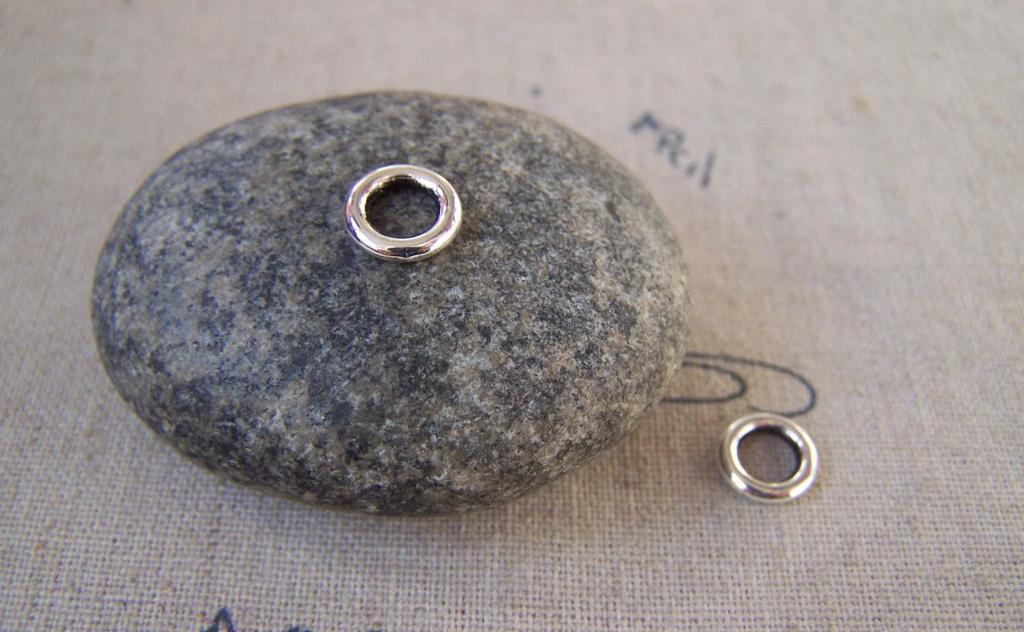 Accessories - 50 Pcs Of Antique Silver Smooth Seamless Round Ring Circle 8mm 14gauge A5432