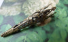 Accessories - 50 Pcs Of Antiqued Bronze Filigree Cone Long Bead Caps 8x41mm A7255