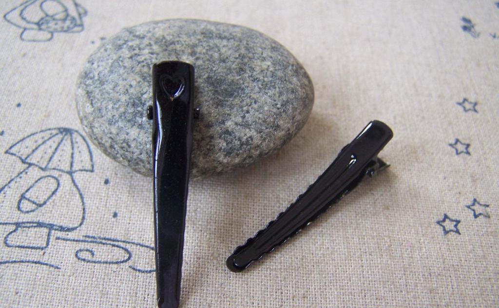Accessories - 50 Pcs Of Black Painted Metal Hair Clips 5x38mm A4519