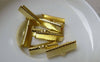 Accessories - 50 Pcs Of Gold Tone Brass Ribbon Ends Clamps Fasteners Clasps 20mm A6592