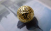 Accessories - 50 Pcs Of Gold Tone Filigree Ball Spacer Beads Size 12mm A7712
