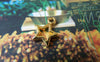 Accessories - 50 Pcs Of Gold Tone Filigree Star Frame Charms 10mm A4497