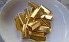 Accessories - 50 Pcs Of Gold Tone Iron Ribbon Ends Clamps Fasteners Clasps 16mm A5301