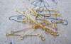 Accessories - 50 Pcs Of Gold Tone Steel Double Sided Eye Pins 25mm -------- 28gauge A2821