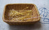 Accessories - 50 Pcs Of Gold Tone Steel Double Sided Eye Pins 25mm -------- 28gauge A2821