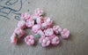Accessories - 50 Pcs Of Pink Ceramic Flower Cabochon 6mm A4548