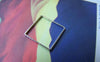Accessories - 50 Pcs Of Platinum Tone Brass Square Rings 14mm A4896