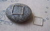 Accessories - 50 Pcs Of Platinum Tone Brass Square Rings 16mm A4897