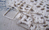 Accessories - 50 Pcs Of Platinum Tone Brass Square Rings 16mm A4897