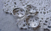 Accessories - 50 Pcs Of Platinum White Gold Tone Adjustable Ring Bases With 8mm Pad A7659