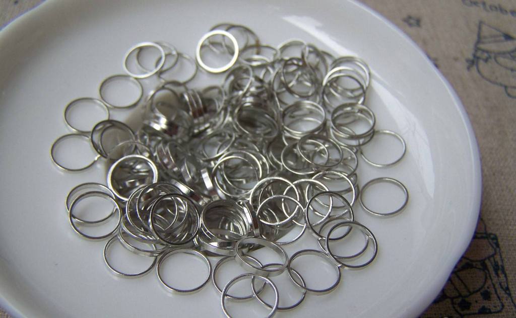 Accessories - 50 Pcs Of Platinum White Gold Tone Brass Seamless Rings 8mm A2136