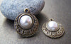 Accessories - 50 Pcs Of Resin Pearl White Round Cameo Cabochons 10mm A3625