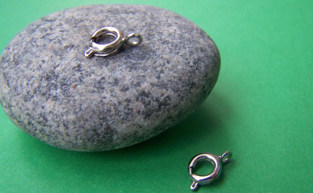 Accessories - 50 Pcs Of Silver Tone Brass Spring Ring Clasps 6mm A3497