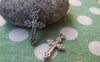 Accessories - 50 Pcs Of Silver Tone Cross Charms 11x21mm A2440