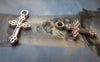 Accessories - 50 Pcs Of Silver Tone Cross Charms 11x21mm A2440