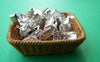 Accessories - 50 Pcs Of Silver Tone Fold Over Crimp Head Clasps Bead Tips Size 5x9mm A2121
