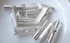 Accessories - 50 Pcs Of Silver Tone Iron Ribbon Ends Clamps Fasteners Clasps 20mm A7814
