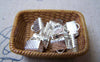 Accessories - 50 Pcs Of Silver Tone Iron Ribbon Ends Clamps Fasteners Clasps 8mm A4974