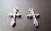 Accessories - 50 Pcs Of Tibetan Silver Antique Silver Cross Charms 11x21mm A872