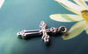 Accessories - 50 Pcs Of Tibetan Silver Antique Silver Cross Charms 11x21mm A872