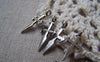 Accessories - 50 Pcs Of Tibetan Silver Antique Silver Cross Charms 9x19mm A2525