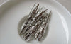 Accessories - 50 Pcs Silver Gray Nickel Tone Iron Filigree Cone Long Bead Caps 8x41mm A6778