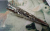 Accessories - 50 Pcs Silver Gray Nickel Tone Iron Filigree Cone Long Bead Caps 8x41mm A6778