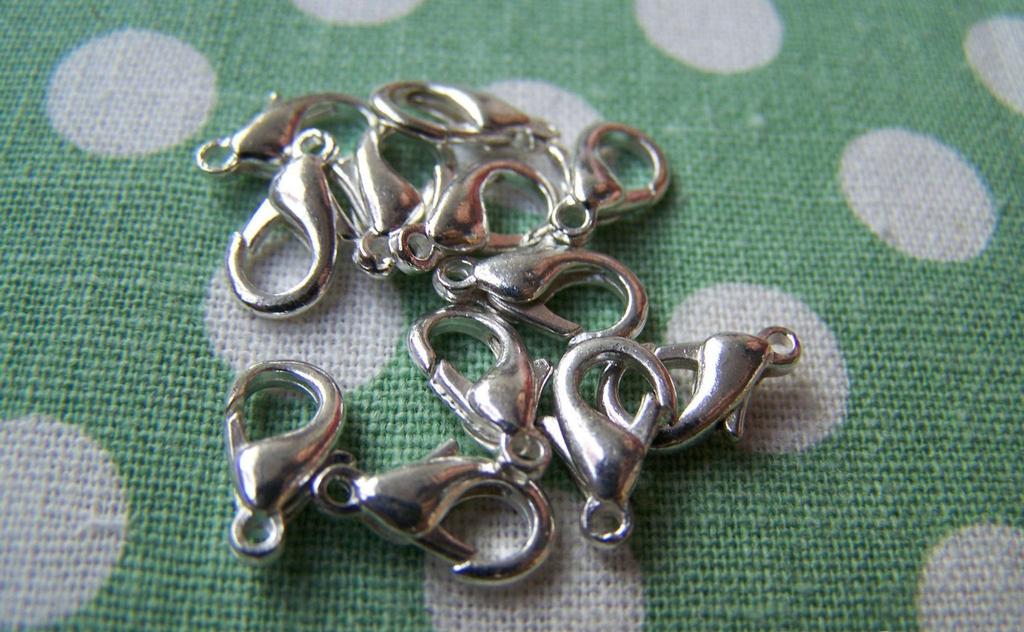 Accessories - 50 Pcs Silver Plated Parrot Lobster Clasps 12mm A960